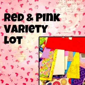 🌺🌸Red & Pink Craft/Scrapbook Lot - Paper and Supplies!
